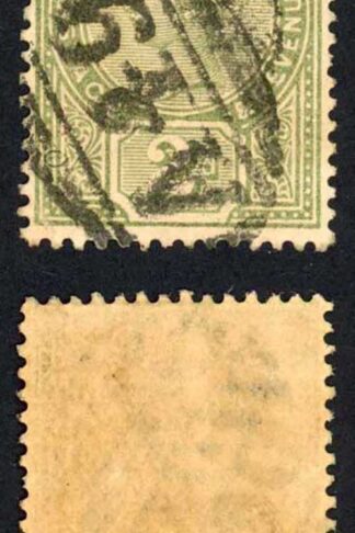 Jamaica SG28 2d Green Wmk CA A49 Pmk
