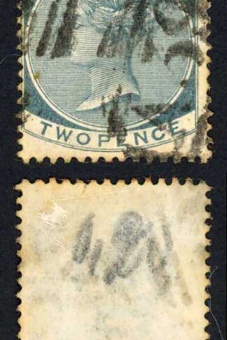 Jamaica SG20a 2d Slate Wmk CA (toned) Flint River A39 Pmk