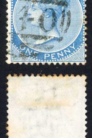 Jamaica SG8 1d Blue Wmk CC (toned perfs at top) Gayle A40 Pmk