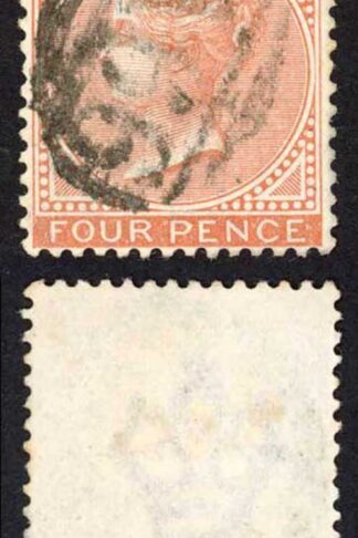 Jamaica SG22b 4d red-brown Wmk CA Port Maria A66 Pmk