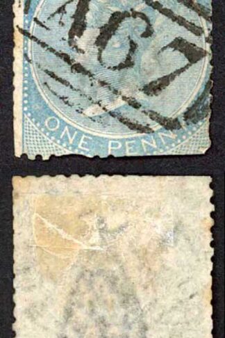 Jamaica SG1 1d Pale Blue Wmk Pineapple Port Royal A67 Pmk