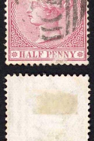 Jamaica SG7 1/2d Claret Wmk CC (surface rub at base) Duncans B Pmk