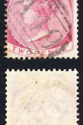 Jamaica SG9 2d Rose Wmk CC (tone spots) Lilliput A49 Pmk