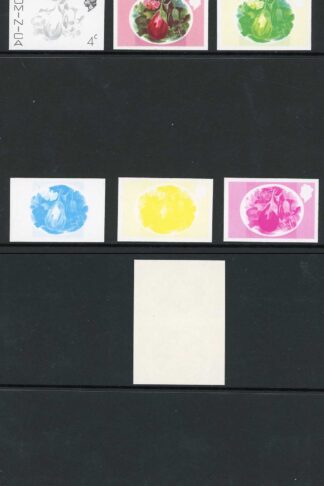 Dominica SG494 4c Egg Plant Imperf Pair and Progressive Proofs U/M