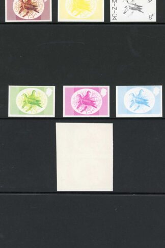 Dominica SG497 8c Zenaida Dove Imperf Pair and Progressive Proofs U/M