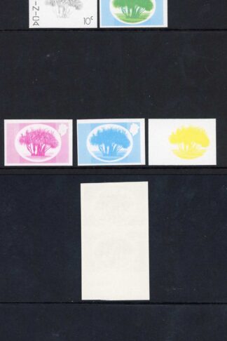 Dominica SG498 10c Screw Pine Imperf Pair and Progressive Proofs U/M