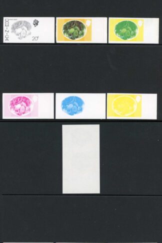 Dominica SG499 20c Mango Longue Imperf Pair and Progressive Proofs U/M
