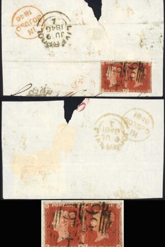 1841 Penny Red (TE and TK) on Dated Piece