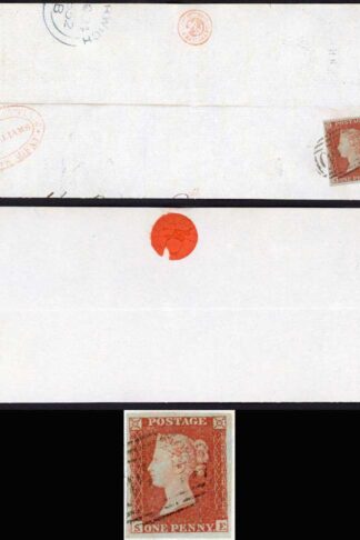1841 Penny Red (SE) SURPERB Four MARGINS on Piece