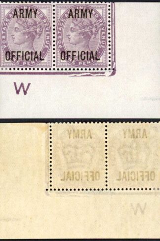 Penny Lilac opt Army Official Control W Corner Pair M/M Cat 300 as a single
