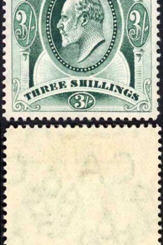 Falkland Is SG49  KEVII 3/-   Green Fine M/M Cat 190 pounds