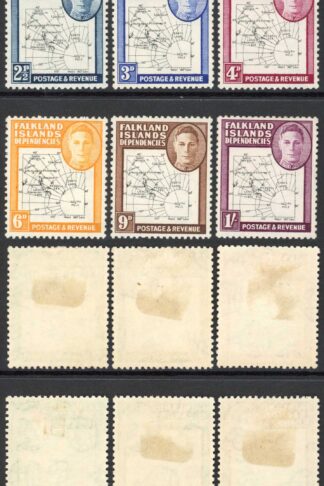 Falkland Is Dep SGG9/G16a Thin Map 3d 4d 6d 9d and 1/- Dot in T Cat 231.30 pound