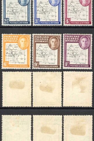 Falkland Is Dep SGG9/G16a Thin Map 3d 4d 6d 9d and 1/- Dot in T Cat 231.30 pound