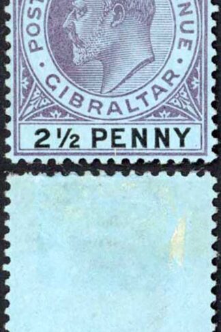 Gibraltar SG49 2 1/2d Wmk CA Mint no gum Cat 8.50 pounds