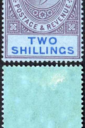 Gibraltar SG72 2/- Purple and Bright Blue/Blue Superb M/M Cat 65 pounds