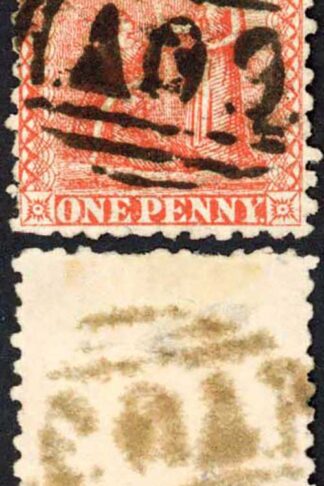 Nevis SG22 1d Vermilion-red Perf 11.5 Litho Fine used Cat 65 pounds