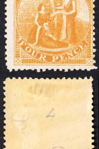 Nevis SG18 4d Orange-yellow Litho STRIP M/M (perf strengthened) Cat 540 pounds