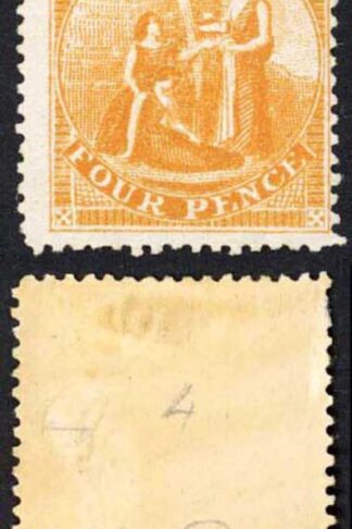 Nevis SG18 4d Orange-yellow Litho STRIP M/M (perf strengthened) Cat 540 pounds