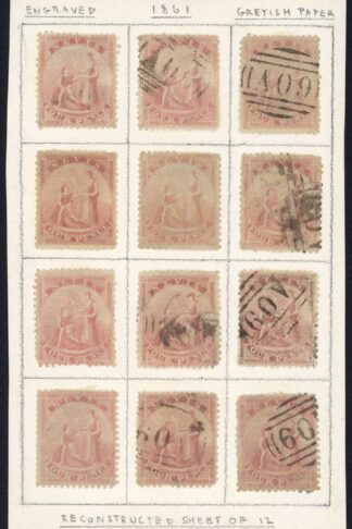 Nevis SG2 4d Rose on Greyish Paper Reconstruction Cat 1500 pounds
