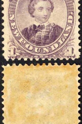 Newfoundland SG34 1c Dull Purple type I M/M (toned gum) Cat 120 pounds