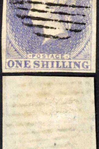 Ceylon SG10 1/- Slate-violet Fine Four Margin Cat 200 pounds