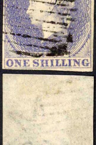Ceylon SG10 1/- Slate-violet Fine Four Margin Cat 200 pounds