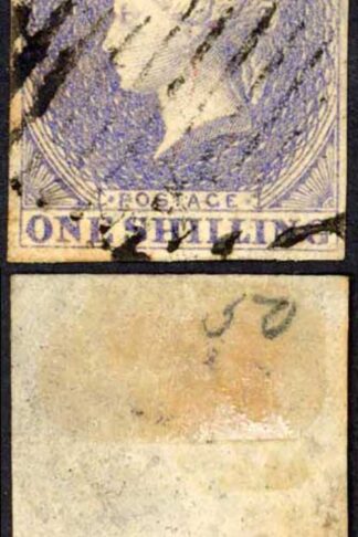Ceylon SG10 1/- Slate-violet (shallow thin and stain) Cat 200 pounds