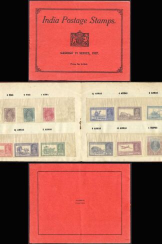 India 1937 Presentation Folder 247/59 Stamps U/M Stamps Cat 135.25 Pounds