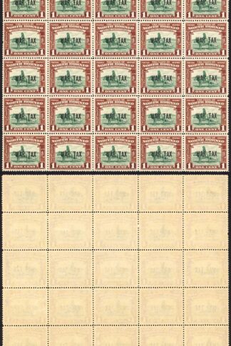 North Borneo SG318 1941 1c War Tax Block of 25 U/M Cat 3.50 GBP each