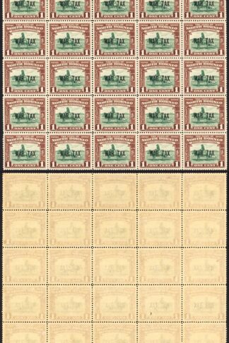 North Borneo SG318 1941 1c War Tax Block of 25 U/M Cat 3.50 GBP each