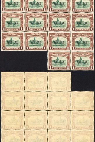 North Borneo SG318 1941 1c War Tax Block of 17 U/M Cat 3.50 GBP each