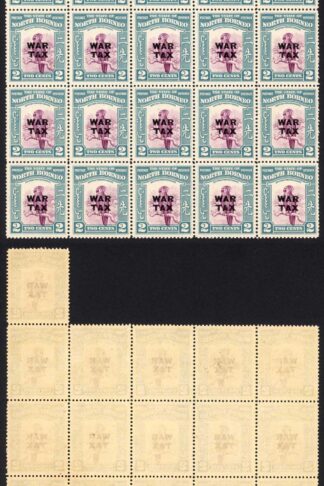 North Borneo SG319 1941 2c War Tax Block of 21 U/M Cat 15 GBP each