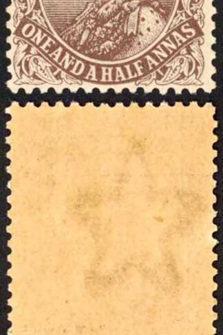 India SG165 1 1/2as Wmk Star Variety AN.D U/M (Toned Gum)