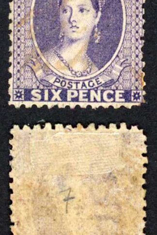 Bahamas SG31x 6d Deep Violet Wmk CC reversed Perf 12.5 Light Pen Cancel