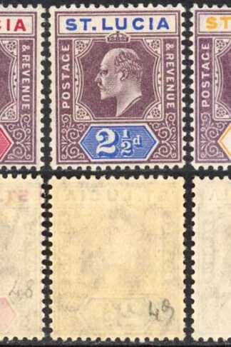 St Lucia SG58/62 KEVII set of 5 M/M Cat 70 pounds