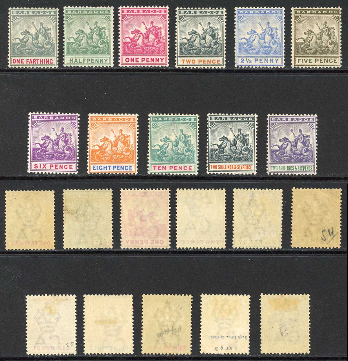 Barbados SG105/15 Set of 11 M/M (SG114 part gum) Cat 250 pounds