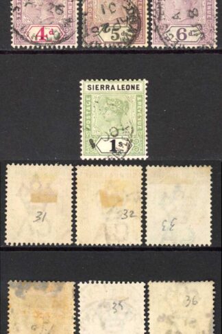 Sierra Leone SG41/50 QV set to 1/- used Cat 140.25 pounds