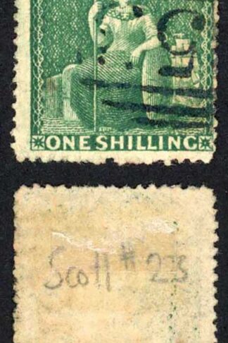 Mauritius SG55 1/- Deep Green Perf 14 to 16 Fine used Cat 425 pounds