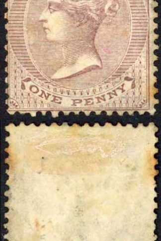 Mauritius SG56 1d Purple-brown Wmk CC M/M Toned Cat 80 pounds