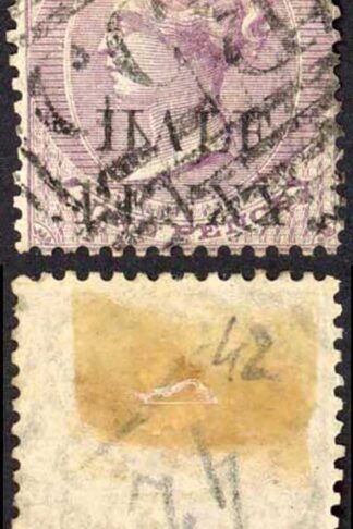 Mauritius SG76 1/2d on 9d Dull Purple Cat 26 pounds