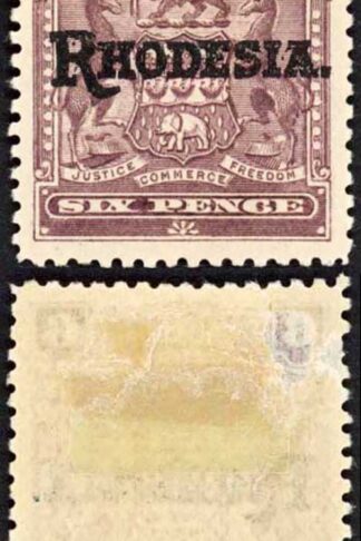 Rhodesia SG106c 6d Dull Purple opt RHODESIA M/M Cat 28 pounds