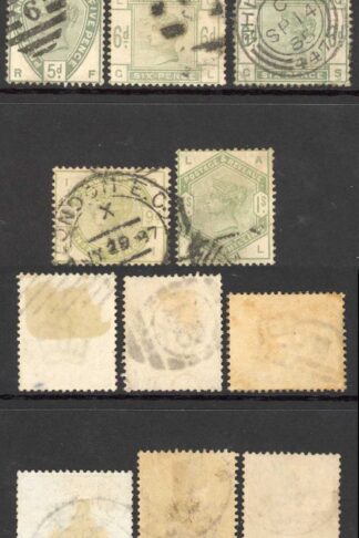SG187/196 QV Green and lilacs Set of 10 Cat 1600 pounds