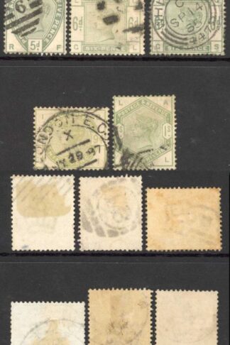 SG187/196 QV Green and lilacs Set of 10 Cat 1600 pounds