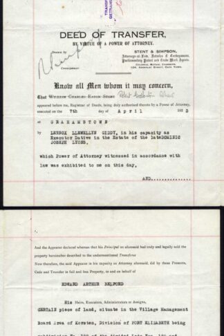 South Africa Revenue BF2 BF8 and BF9 on a Deed