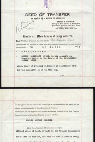 South Africa Revenue BF2 BF8 and BF9 on a Deed