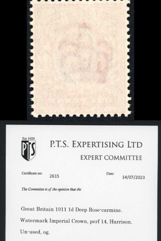 KEVII M6(6) 1d Deep Rose-carmine Harrison Perf 14 Superb Colour U/M PTS Cert