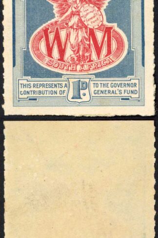 1917 The GOVERNOR GENERALS FUND SOUTH AFRICAN WAR MARKET 1d