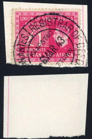 South Africa BF45 One Pound Red on Piece