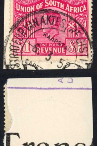South Africa BF77 One Pound Red on Piece