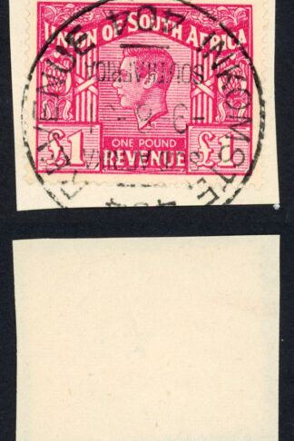 South Africa BF77 One Pound Red on Piece